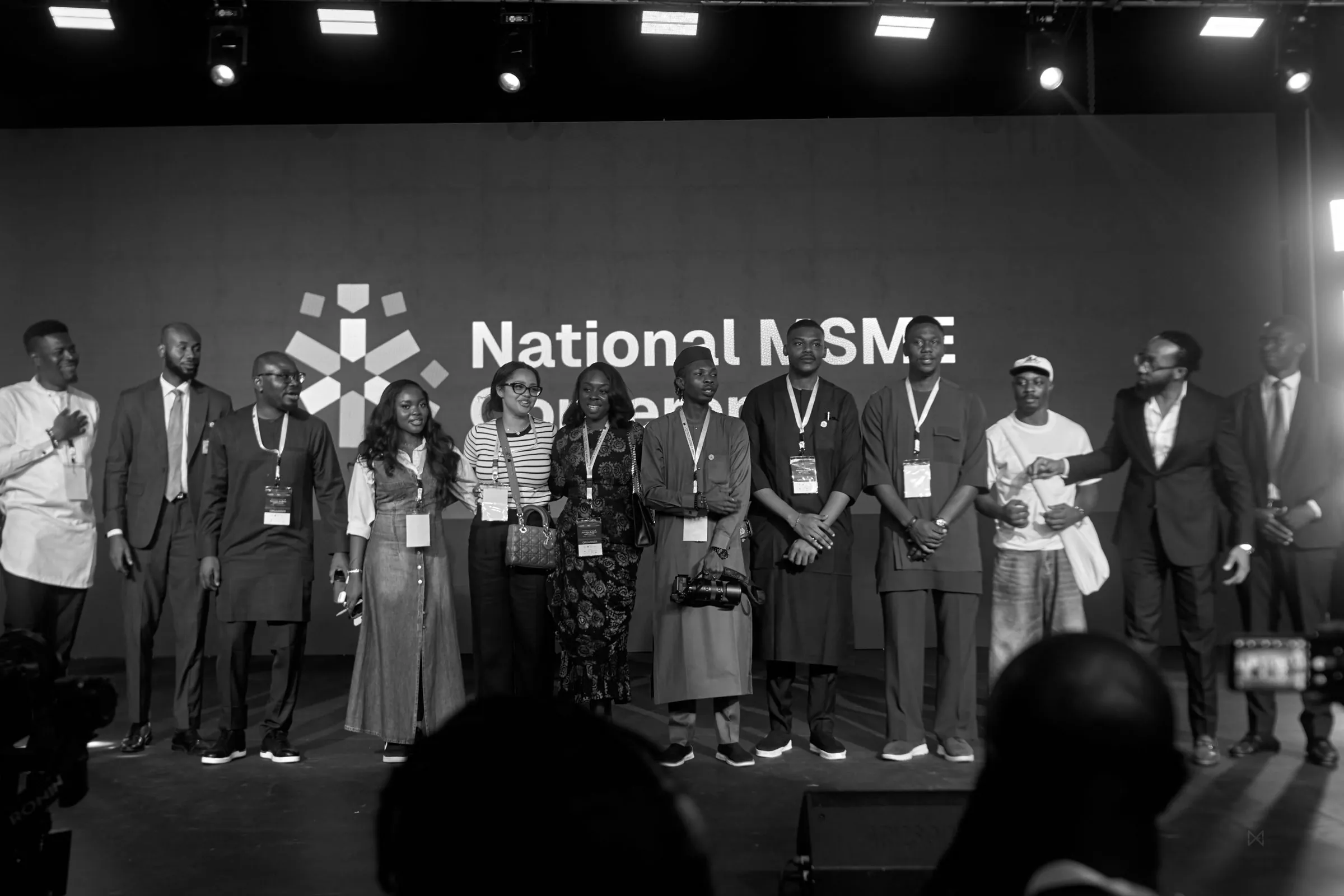 The 2025 team and partners on stage at the National MSME Conference