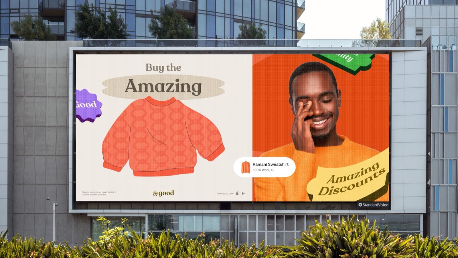 A billboard: Buy the Amazing