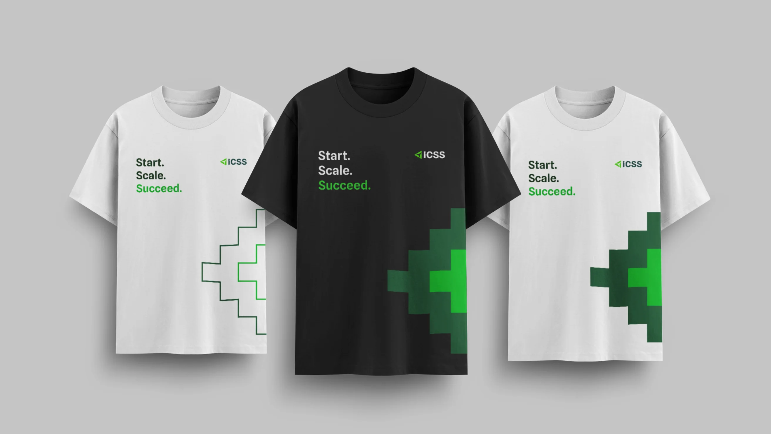 Three ICSS tees: Start. Scale. Succeed.