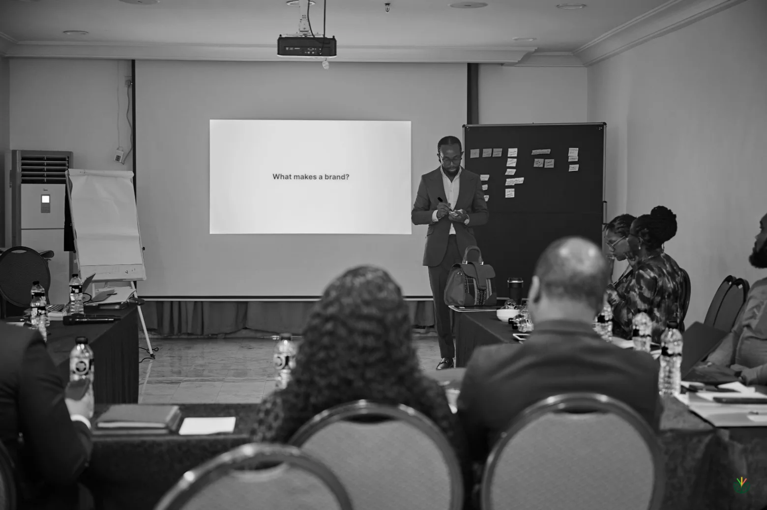 The close of the session, in black and white