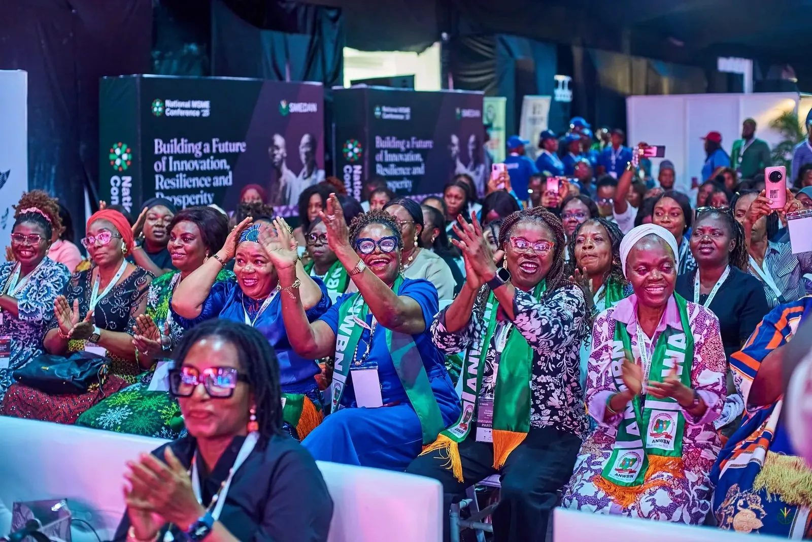 A conference crowd on its feet